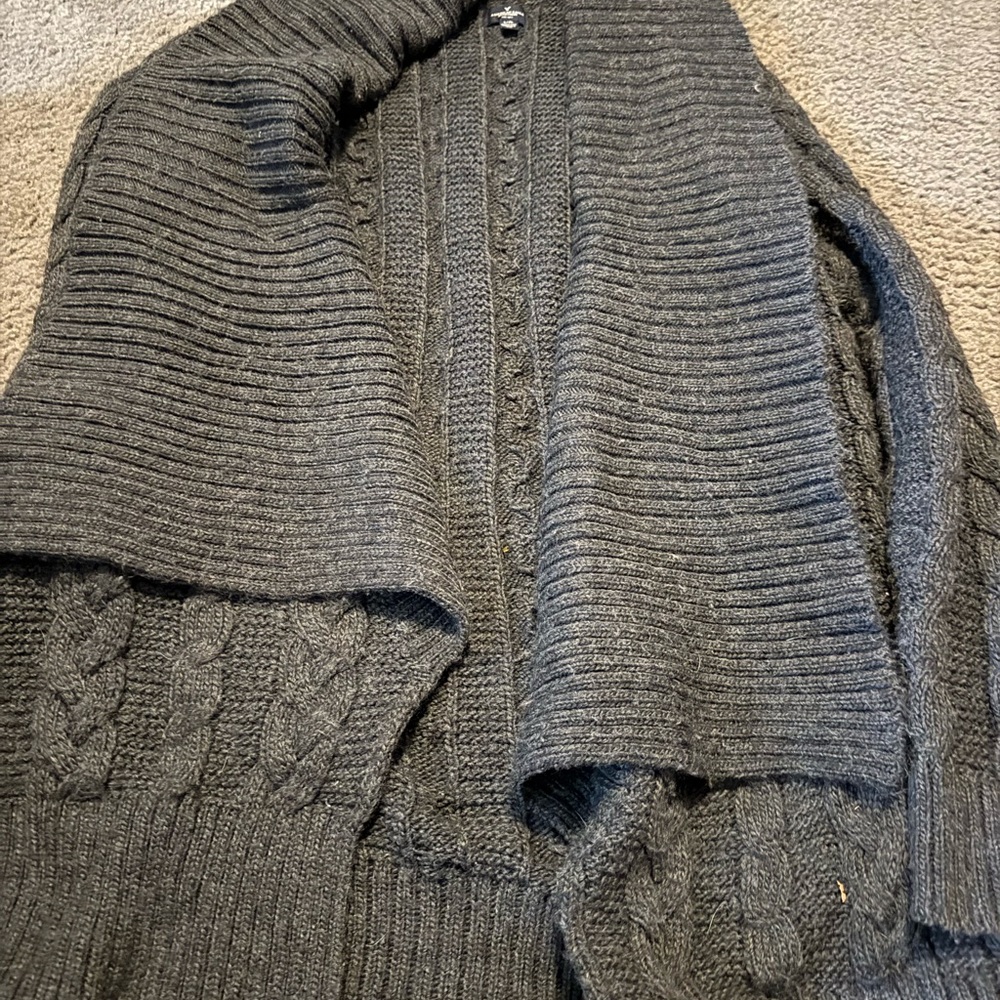 American Eagle Outfitters Charcoal Cable Knit Sweater
